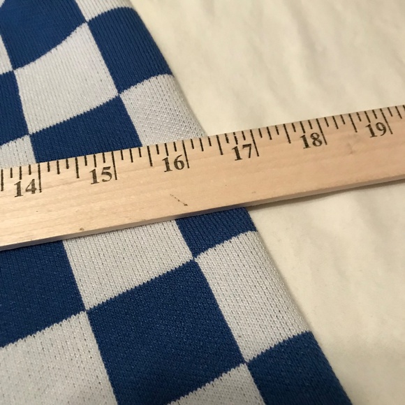 Knit Shorts Set Crop Top Knit Short Checks 2 Piece Shorts Set Blue Size Medium - Picture 9 of 16